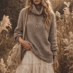 H&M Taupe Turtle Neck Sweater